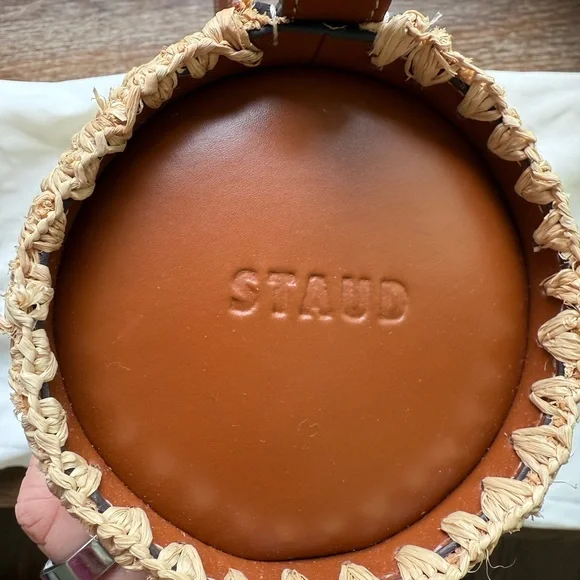 STAUD MINI TARU RAFFIA BAG NATURAL TAN